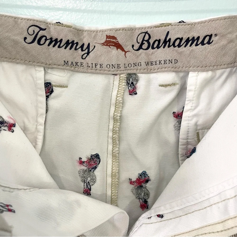 Tommy Bahama White Embroidered Hula Girls Shorts Size 40